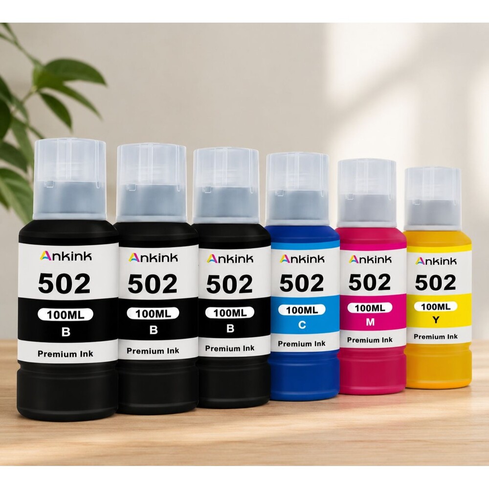 ANKINK T502 Ink Refill Bottles Replacement for Epson 502 6 Pack NEW Sealed